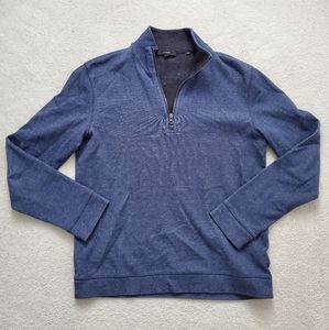 Vince Blue 1/4 Zip Pullover Long Sleeve Top szM